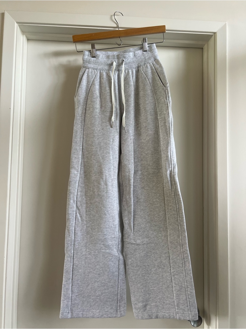 lululemon athletica Heather Gray Wide-Leg Drawstring Sweatpants